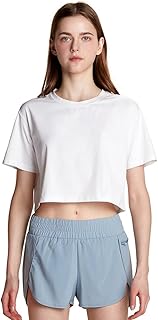 TSLA EcoFlex Sustainable Crop & Cover-Up Short Sleeve T-Shirts Stretchy Quick-Dry Recycled Fabric