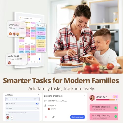 Image of Dragon Touch 15.6 inch Digital Calendar Chore Chart - Interactive Touchscreen, Smart Family Planner, Digital Picture Frame Best Gifts for Christmas, Wedding, Mom