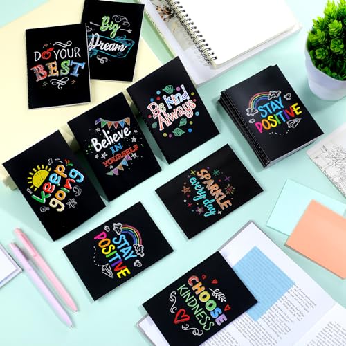 Image of Jetec 24 Pcs Back to School Inspirational Mini Notebooks Bulk | Kindness Pocket Notepads Motivational Quote Chalkboard Small Journals Gifts for Thank You Employee Teacher Volunteer