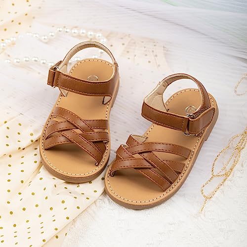 Image of Boys Girls Sandals Open Toe Breathable Princess Non-Slip Flats Summer Beach Lightweight Rubber Sole Sandals (Toddler /Little Kid)