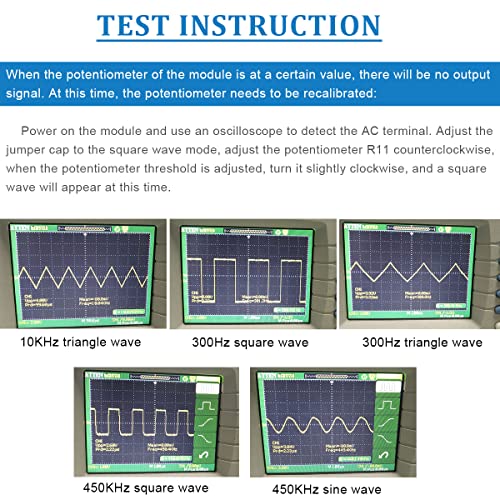 Image of ICL8038 Signal Generator Module 10Hz-450KHz Medium Low Frequency Generator DC12-15V Triangular /Rectangular /Sine Wave Signal Source Generator Module with Dupont Cable