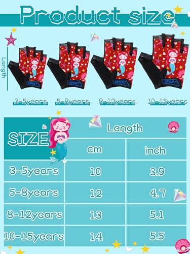 Image of Boao 3 Pairs Kids Half Finger Bike Gloves