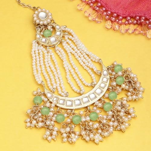 Image of Karatcart Gold Plated Handcrafted Kundan Passa for Women