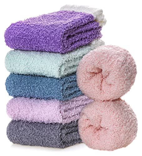 Image of FNOVCO Womens Fuzzy Socks Super Soft Fluffy Winter Warm Cozy Home Sleeping Socks
