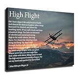 High Flight Poem by John Gillespie Magee Jr Poster Wall Art Painting Canvas Wall Decor Modern Family Home Aesthetic Decor Bedroom Living Room Background Wall Decor (12×18inch-No Framed)