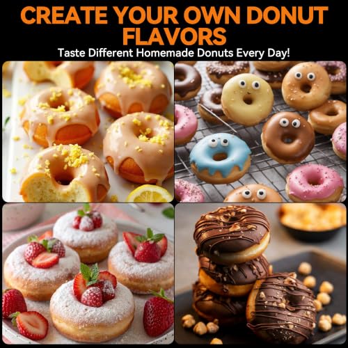 Image of Baker's Friend Mini Donut Maker Machine, Bake 12 Mini Doughnuts, Maquina Para Hacer Donas, Perfect for Breakfast, Snacks, Desserts & More, Graphite