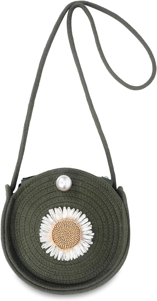 Angel Kiss Women's Round(Gol) Jute Sling Bag with Pompom, Girls Shoulder Purse, | Girls Round Sling BagJute Handbag,Small Shopping Bag For Women,Ladies Shoulder Purse,small Handbag (green)