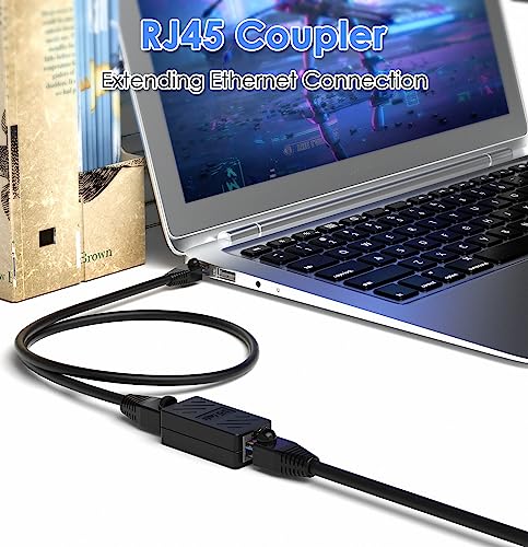 Image of lvy RJ45 Coupler, Ethernet Extension Connector, Internet Coupler for Cat5 Cat5e Cat6e Cat7 Cable, Network Extender (10Pack Black)