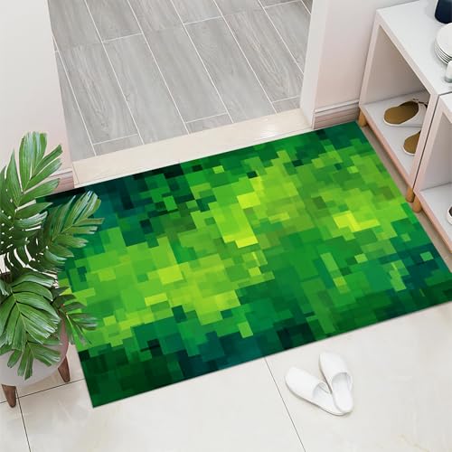Paillasson style abstrait grand format tapis de sol vert de salon - 4