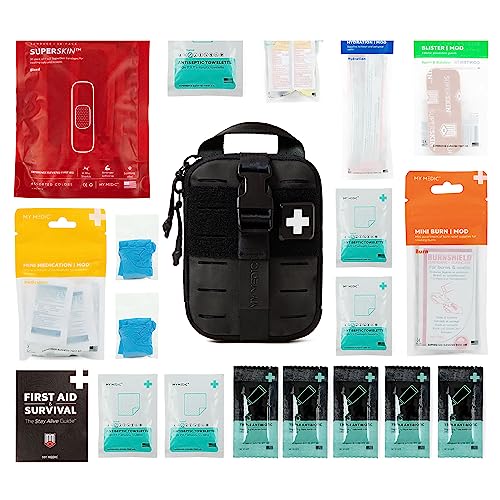 Image of My Medic Sidekick - Camping Hiking and Backpacking First Aid Kit - 70 Items - HSA and FSA Eligible - Small Ifak Great for Travel or Motorcycle - Portable Emergency Kit - Black