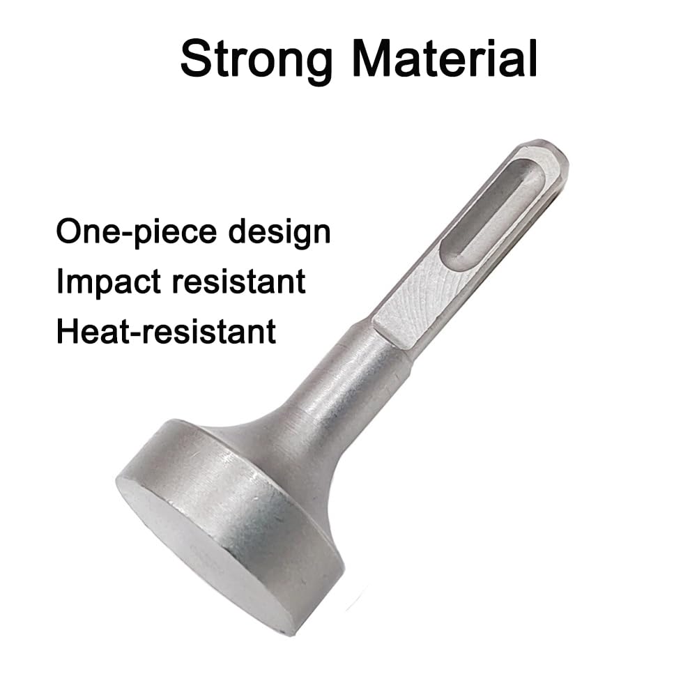 1Pcs SDS T-Post Ground Rod Driver for Hammer Drill Round Shank Head Socket for Grounding Bits (Flat), Silver, 85mm - Image 3