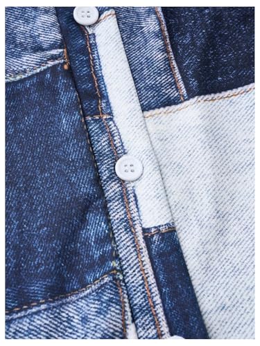 MakeMeChic Women's 2 Piece Outfit Plaid Colorblock Collared Button Down Shirt and Bodycon Skirt Set3