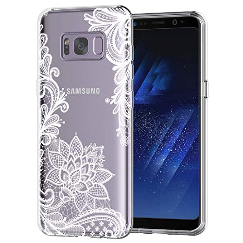 Sidande for Galaxy S8 Case, for SamsungS8 Case with Flowers, Shockproof Clear Floral Soft Flexible TPU Slim Phone Cover for Samsung Galaxy S8 2017 Release Mandala