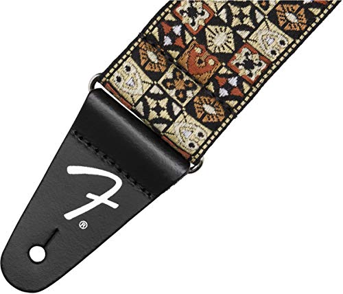 Fender Festival – Sangle de guitare – Tissé d’inspiration Vintage – Design Mosaïque Tan - Les Beatles, Paul McCartney, John Lennon, RIngo Starr, George Harrison Fender Festival - Sangle de guitare - Tissé d'inspiration Vintage - Design Mosaïque Tan – Image 3