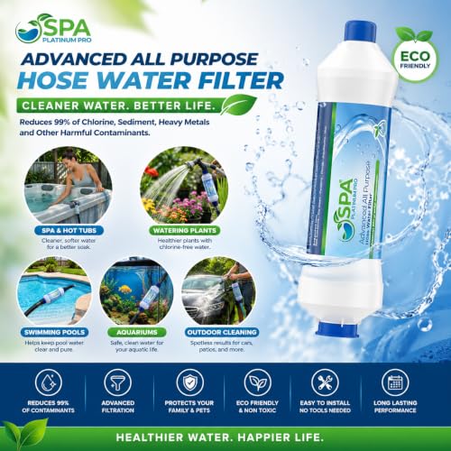 Image of Spa Platinum Pro All Purpose Hose Water Filter for Pools, Spas, and RVs | High Performance Water Filtration System | Filters Up to 40,000 Gallons for Clean and Safe Water Use
