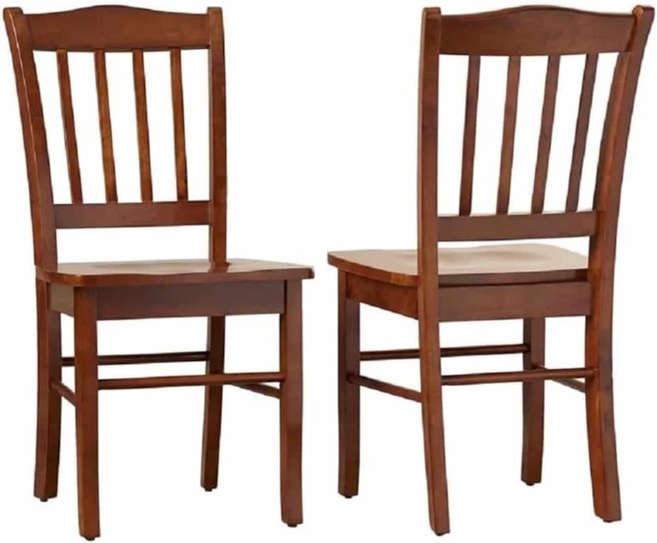 Boraam Shaker Dining Side Chairs Set of 2 Walnut - Solid Rubberwood, Contoured Comfort for Farmhouse Rustic Kitchens