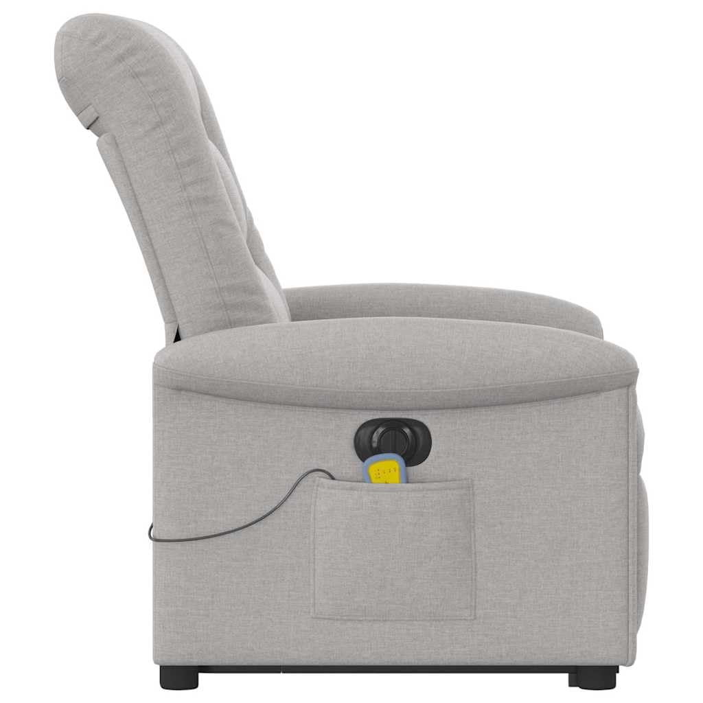 vidaXL Sillón de Masaje eléctrico reclinable elevable Tela Gris Nube