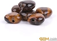 Vista 2 de GEM-Inside - Dijes de corazón de 0.394 pulgadas (0.394 in) con piedras preciosas de ojo de tigre amarillo natural para fabricación de joyas, hilo