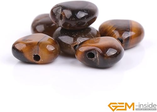 Miniatura 2 de GEM-Inside - Dijes de corazón de 0.394 pulgadas (0.394 in) con piedras preciosas de ojo de tigre amarillo natural para fabricación de joyas, hilo