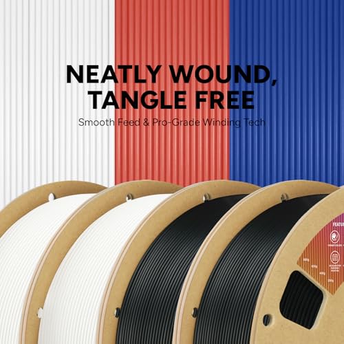 Image of OVERTURE 4KG Bundle PLA Filament 1.75mm, Neatly Wound 3D Printer Filament 4 Pack 1kg Spool (2.2lbs), Dimensional Accuracy + /- 0.02 mm, Fit Most FDM 3D Printers (Black*2 & White*2)