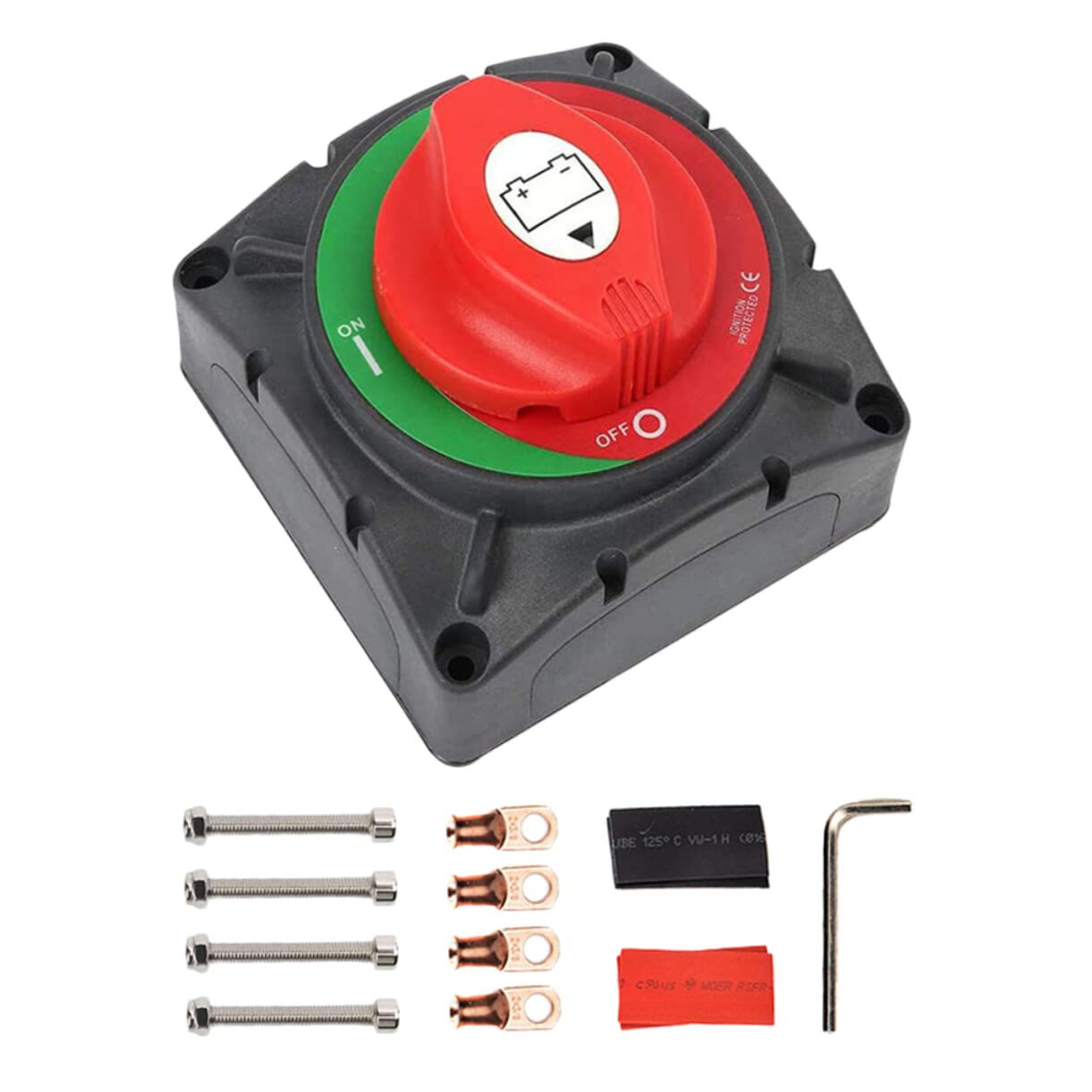Interrupteur Principal de Batterie Isolation et Protection 600a en Plastique et Laiton, Coupure et Reconnexion Facile pour Bateaux et Camping-cars