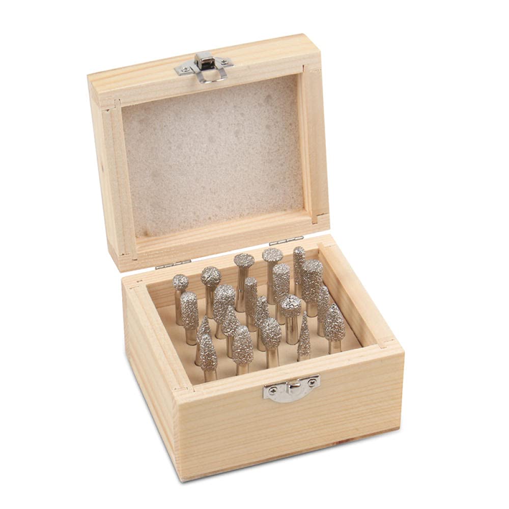 20pcs / set 6mm Shank Shank Vacuum Brazed Diamond Burr Greening Head Tool Rotary Tool for Stone Calcestruzzo intaglio in marmo granito