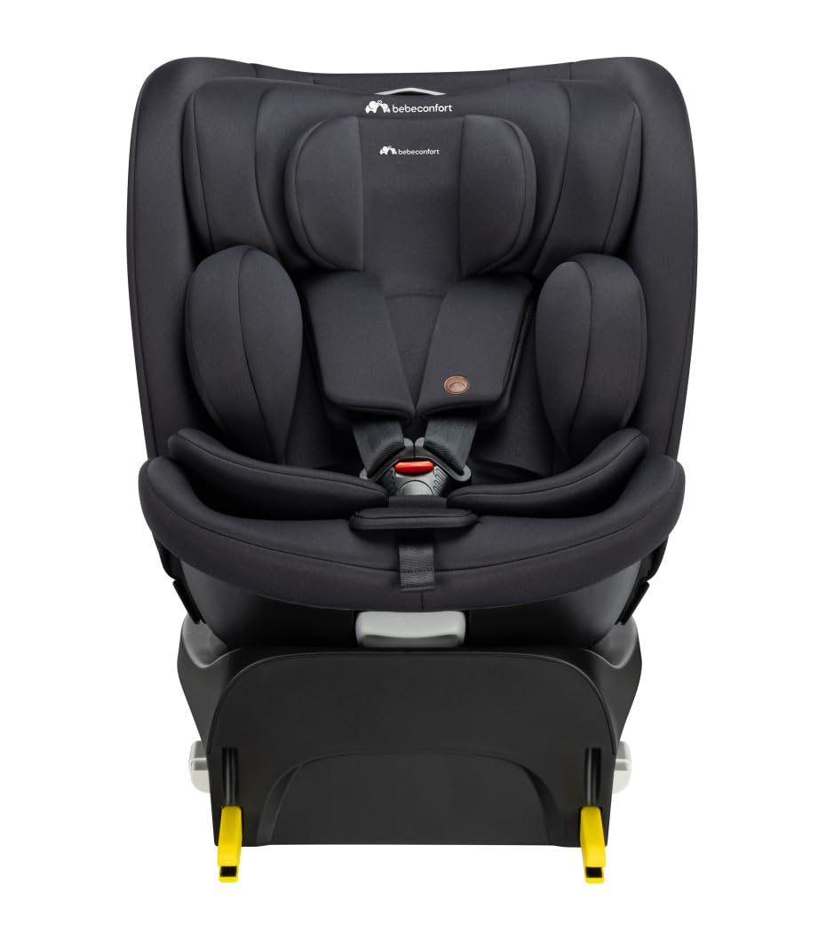 Bebeconfort Artemis 360 i-Size, Autositz 360 drehbar, 0–12 Jahre, 40–150cm, ISOFIX Kindersitz, Stützbein-Installation, 360-Grad-Drehung, 8 Liegepositionen, 12 Kopfstützenpositionen, Mineral Black