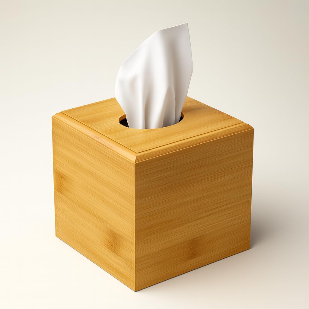 Photo 1 of Premium Bamboo Tissue Box Cover – Modern Minimalist Wooden Tissue Box Holder with Sliding-Bottom for Easy Refill – Durable Eco-Friendly Home Decor Accessory for Bathroom, Bedroom, Office