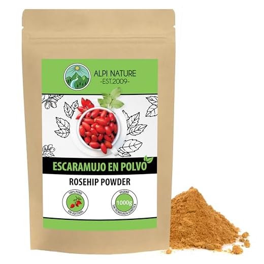 Escaramujo en polvo (1kg), rosa mosqueta en polvo, 100% natural, naturalmente sin aditivos, vegana