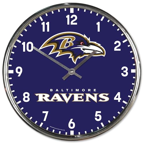 Horloge murale chrome Baltimore Ravens WinCraft