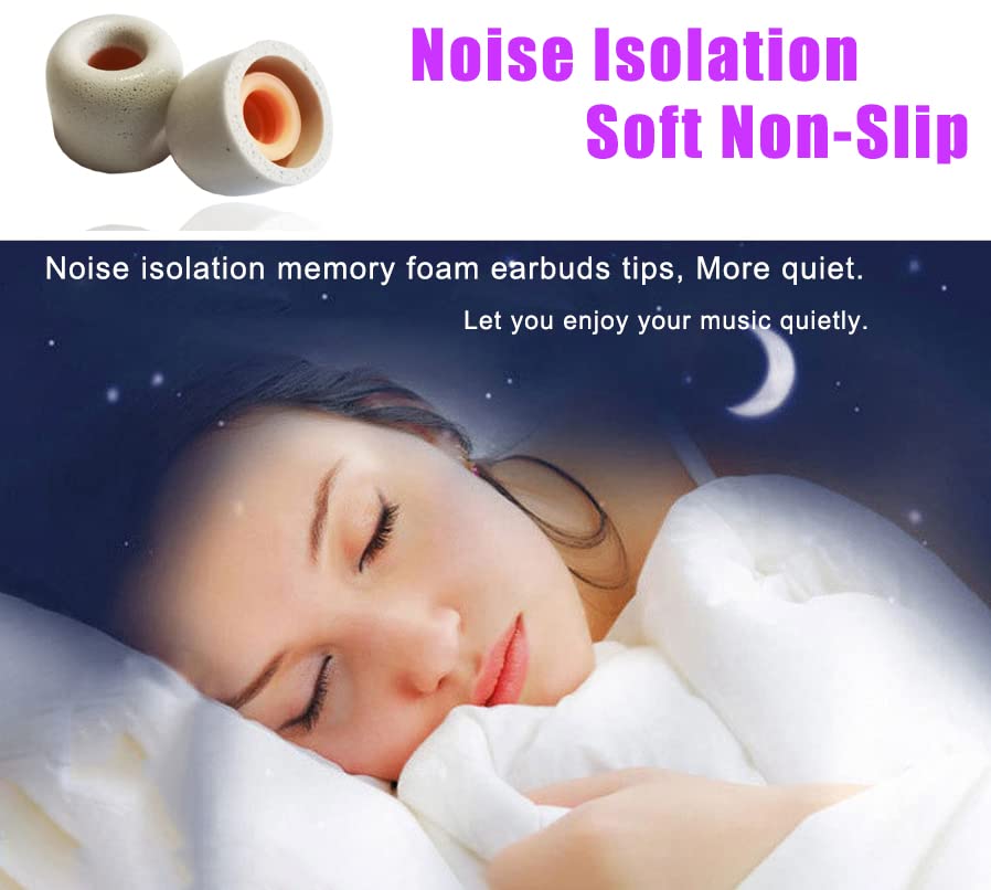 Image of Luckvan Memory Foam Eartips for Sony WF-1000XM4 /1000XM5 Replacement Earbuds Tips Sony WF-C500 /LinkBuds S /1000XM3 WF-XB700 WI-1000X fit Charging Case 4 Pairs Gray Small