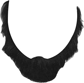 Tachiuwa Barba falsa, barba postiça, acessórios de fantasia, barba de flanela, barba de Halloween para adultos, bigode de pelo facial falso para carnaval de, PRETO
