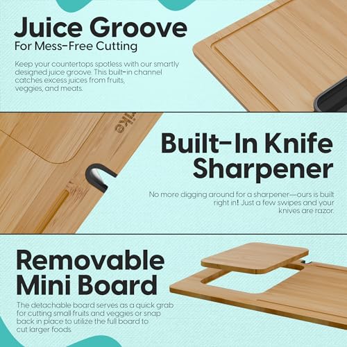Juego de tablas de cortar de bambú con accesorios miniatura 2