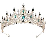 corona verde torino Estilo de diseño: nuestra corona utiliza elementos barrocos, hojas tipo Wave y combinación de brocas de cristal incrustadas, puntos con piedras preciosas coloridas, bellamente diseñado.