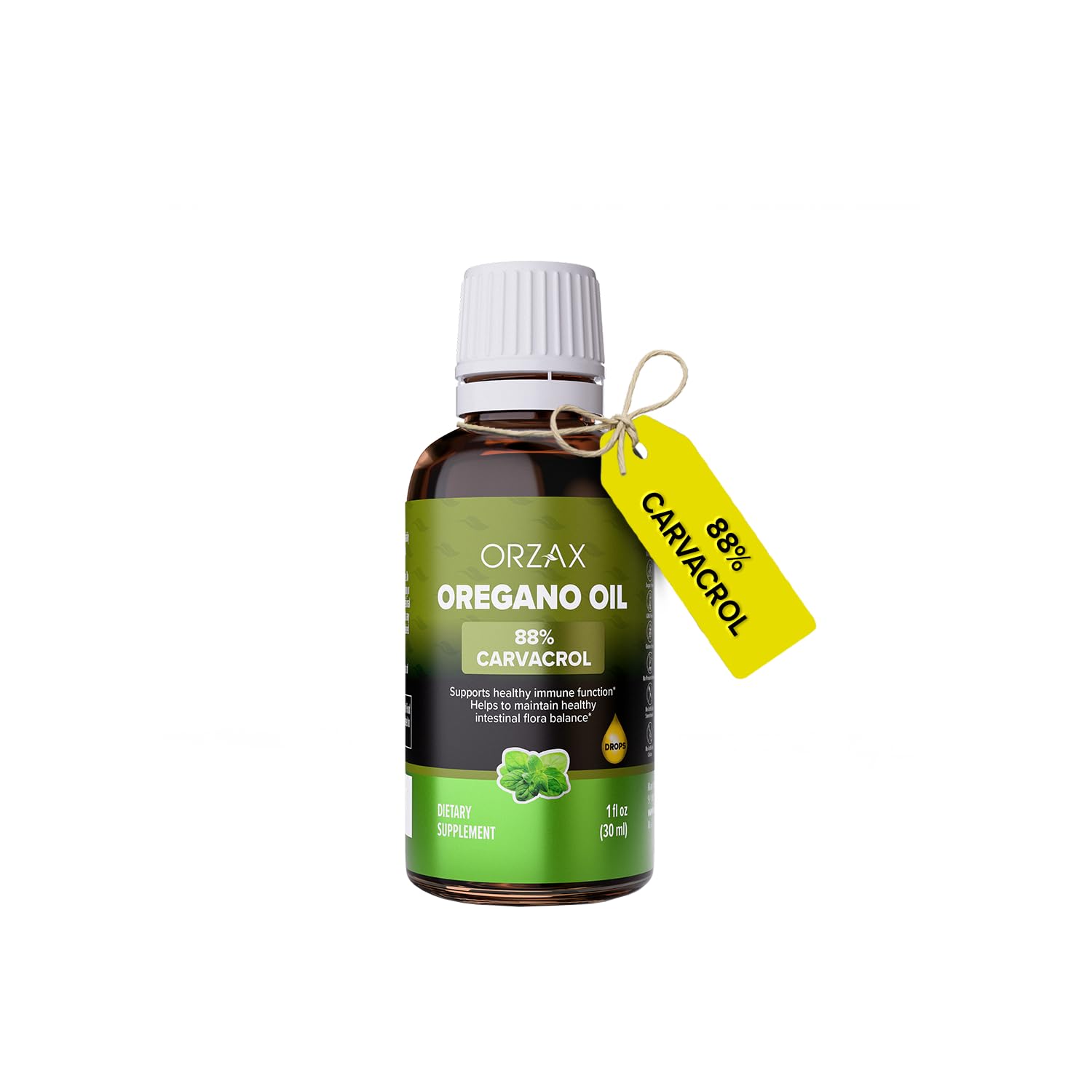 Amazon.com: ORZAX Oregano Oil Drops 88% Carvacrol with Olive Oil