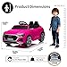 Licensed Audi 12V Children's Electric Ride-On Car, Battery-Powered Electric Toy Car, Suitable for Boys and Girls Aged 3+, with LED Headlights, 2.4GHz Remote Control (Pink)