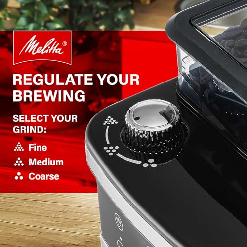 Image of Melitta Aroma Fresh Plus 10-Cup Automatic Drip, Programmable Coffee Maker with built in Burr Coffee Grinder
