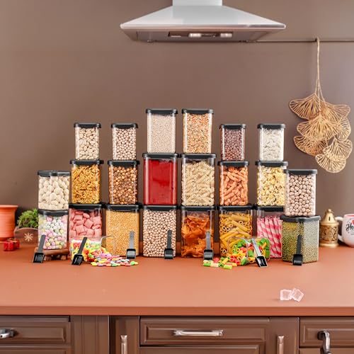 Image of Kitchen Storage Set Of 24 Airtight Containers Set For Kitchen Storage And Containers Box For Pantry Organization And Container For Kitchen Accessories Items & Storage Set of 24-(350ml+650ml+950ml)