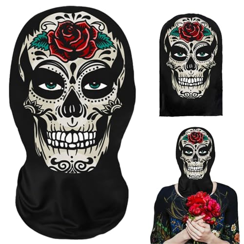 Randomgo Masque de Crâne D'Halloween, Masque de Squelette Effrayant, Mask de Crâne, Pour Adultes, Adolescents Halloween, Cosplay et Fêtes de Carnaval (C)