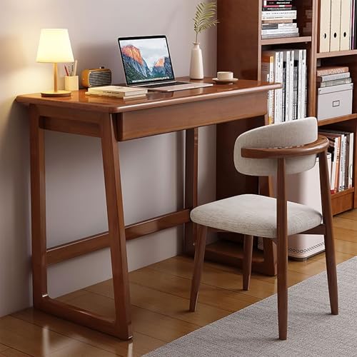 Escritorio de Madera for Oficina en casa Escritorio Moderno y Mesa for Ordenador Pequeño/Grande Fácil Montaje for Casa, Oficina o Dormitorio(Brown,140x45cm/55x18in)
