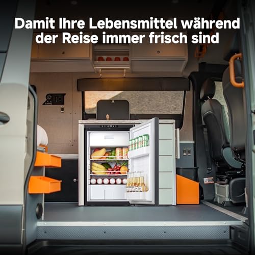 AAOBOSI 83L Kompressor Kühlbox, Wohnmobil Kühlschrank mit APP-Steuerung, 12/24V DC, Kühlbox Auto mit LED-Leuchten, bis -20℃ Kompressor Kühlschrank für Auto, LKW, Boot, Reisemobil, Camping und Reisen