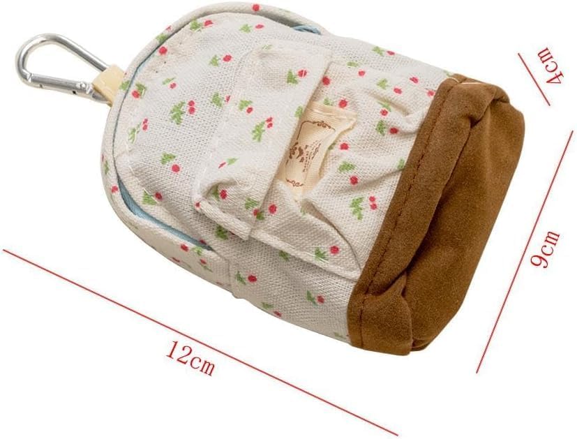 Mini Backpack Coin Purse, Canvas Key Chain Wallet, Floral Design Zipper Pouch, Coin Purses and Pouches (Blue) - Image 5