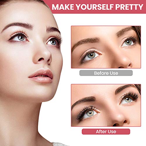 CHARMINER Magnetic Eyelashes with Eyeliner Lashes, Super Waterproof Magnetic Eyelashes with Tweezers, Women False Eyelashes 5 Style 3D Handmade Natural Eyeliner Long Lasting for Party, Daily(Pink)