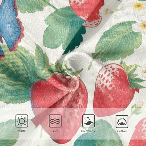 Wusikd Strawberries Leaves Girls' Underwear Cotton Butterflies Girls Briefs Soft Toddler Underwear 2T3