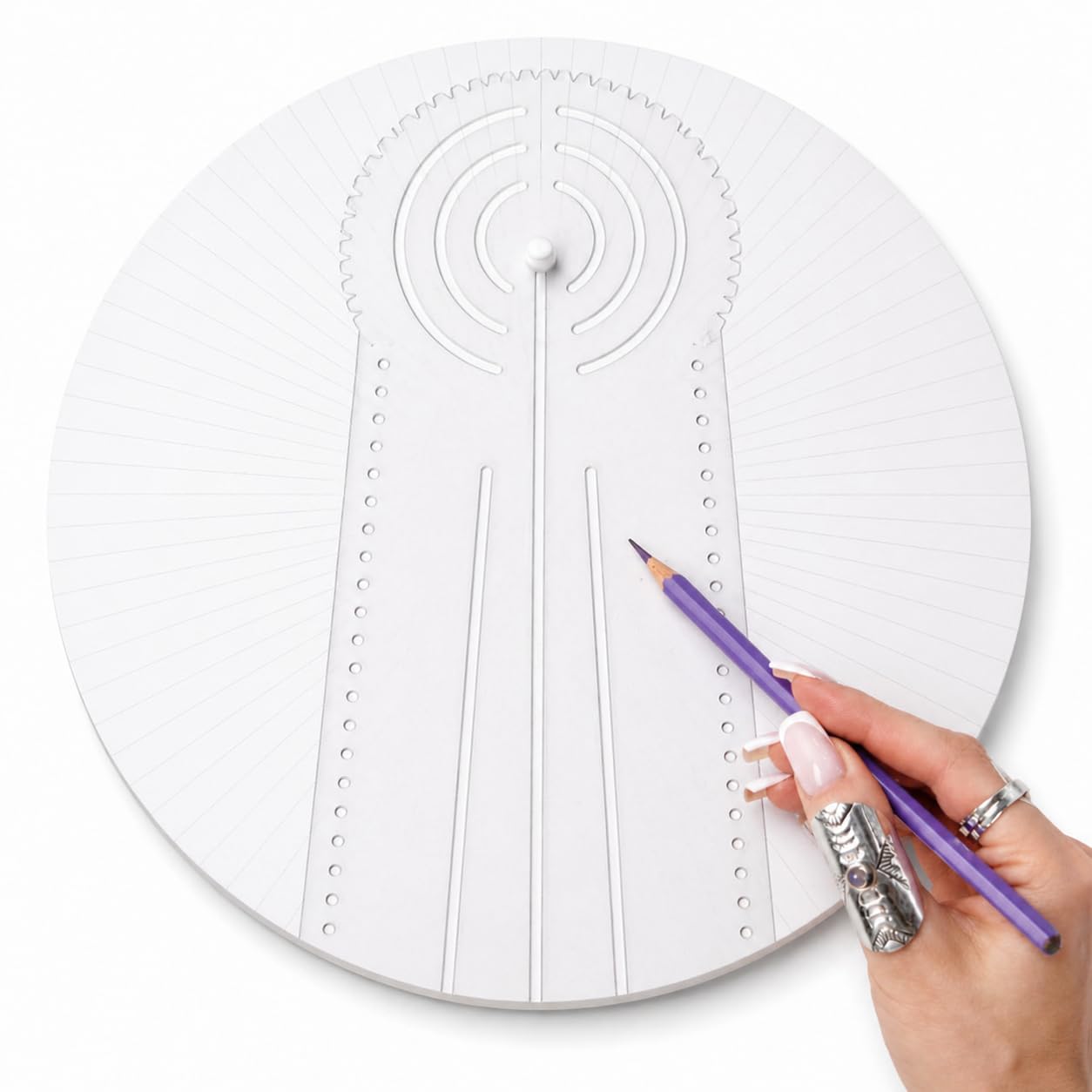M.F.H Circular Mandala Drawing Ruler Kit – Transparent Art Tool for Perfect Circles & Geometric Designs – Precision Plastic Drafting Template for Artists, Students & Craft Lovers (12 INCH)-picture-10