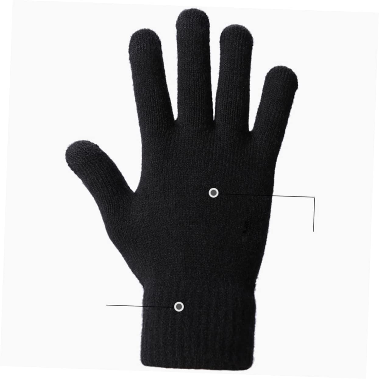 PartyKindom Men Warm Knitted Touch Screen Gloves Thicken Slip Winter Wear for Outdoor Activities Comfortable Black Gloves for Cold Weather Gentlemen Essential Gear