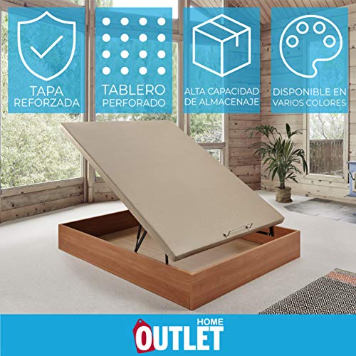 Komfortland Canapé abatible Wood de Home Medida 135x180 cm Color Cerezo