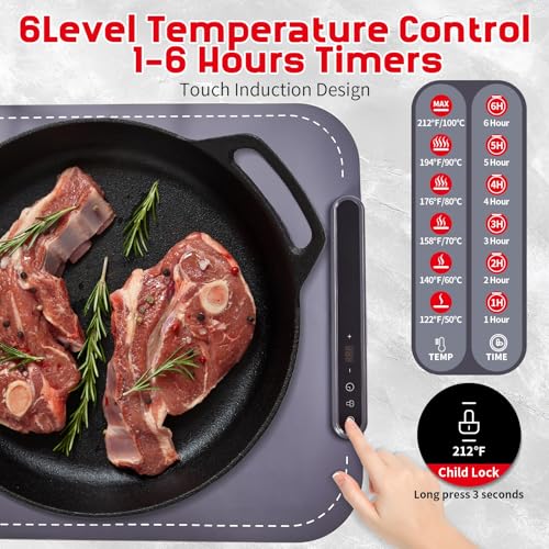 Image of Warming Mat for Food,10s Rapid Warm Food Warming Mat,3-Temp Food Warmer,Fast Heating BPA-Free Auto Shut Off Chafing Dishes For Buffet,Roll Up Food Warmers For Parties Buffet Valentine Gifts