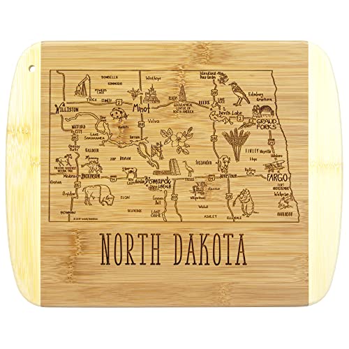 Image of Totally Bamboo A Slice of Life North Dakota Engraved Map Cutting Board