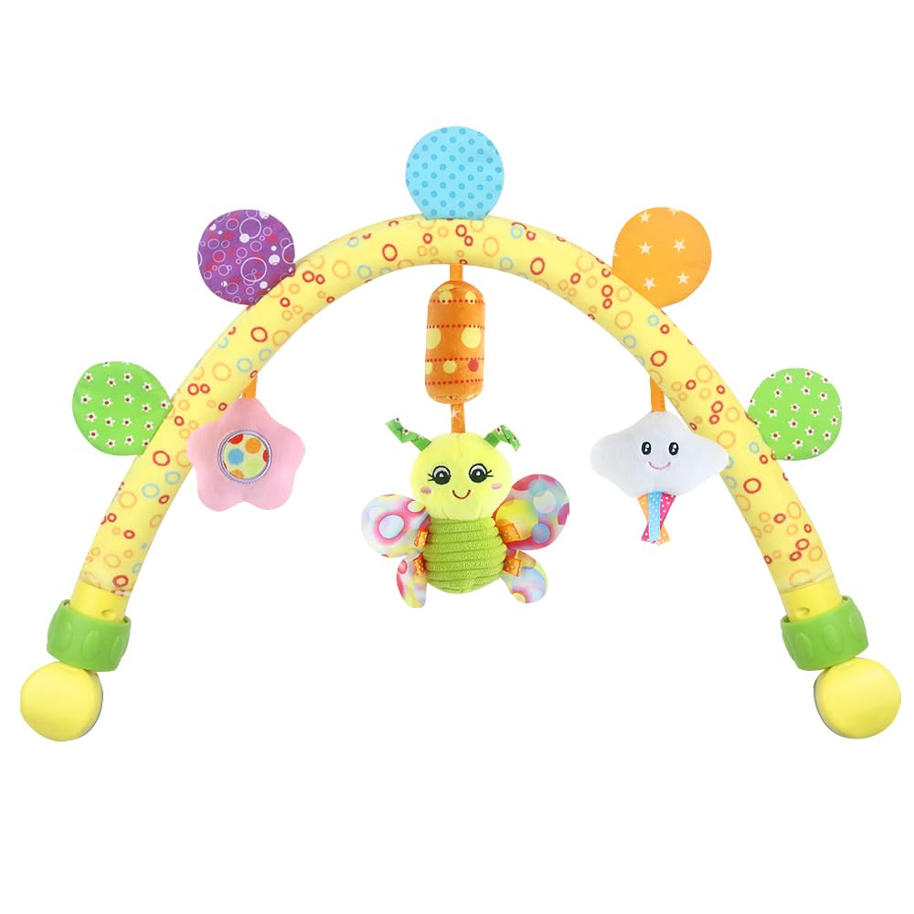 caterbee Jouets de Landau Travel Arch pour bébés et Tout-Petits, Jouets d'activité pour Berceau et Poussette pour l'intérieur et l'extérieur (Papillon)